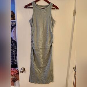 Sonoma Maternity Sleeveless Ribbed Midi Dress in Light Green